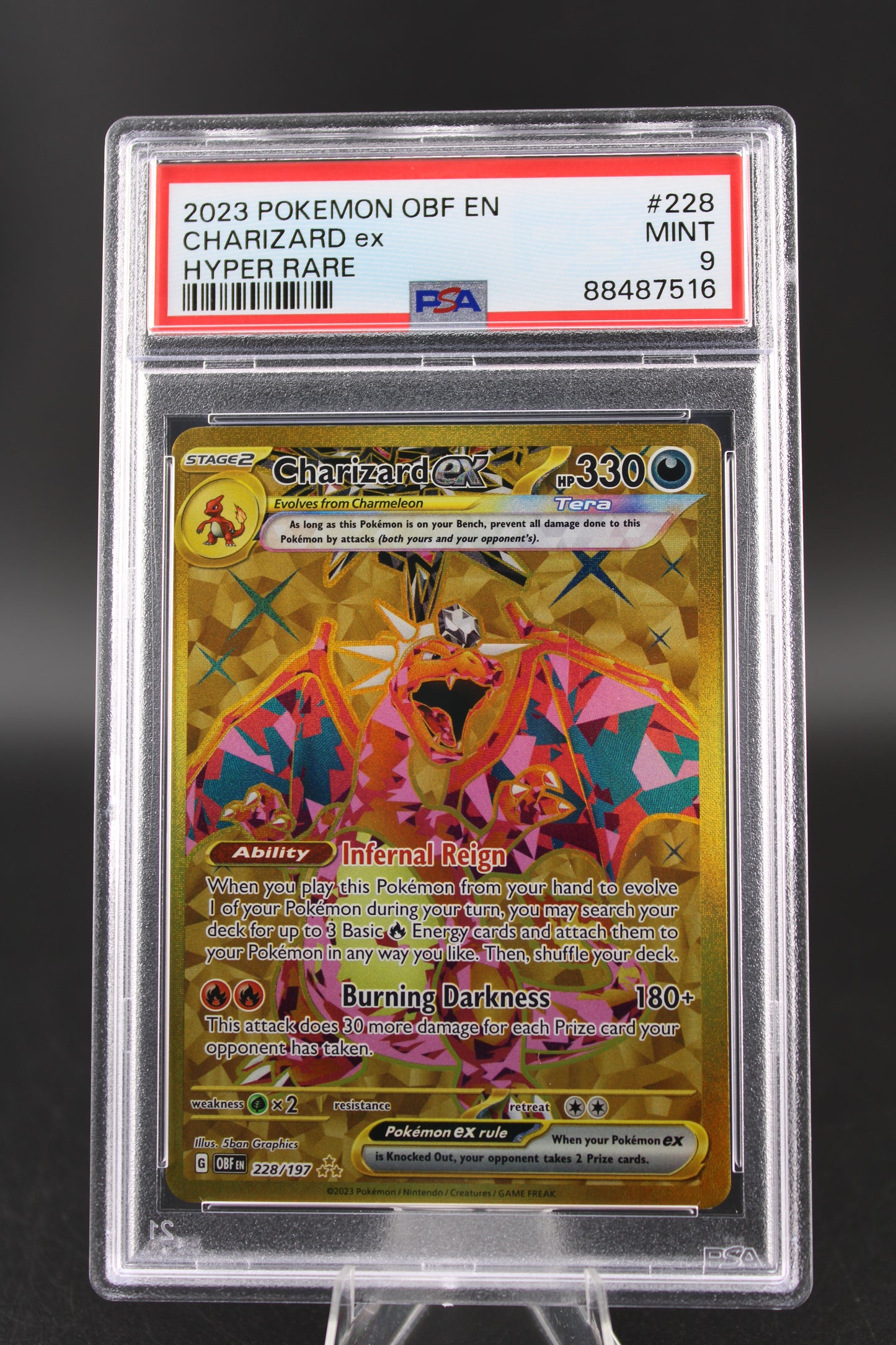 PSA 9 Charizard ex Hyper Rare - Obsidian Flames