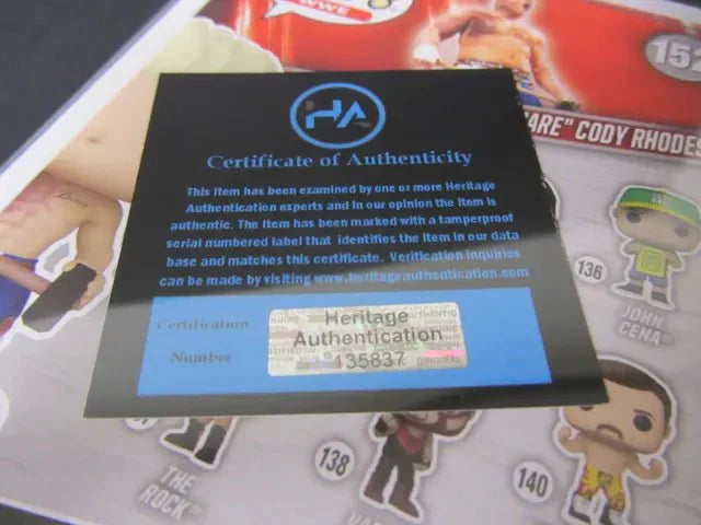 Cody Rhodes WWE Wrestling Signed Funko Pop #152 w COA 135837