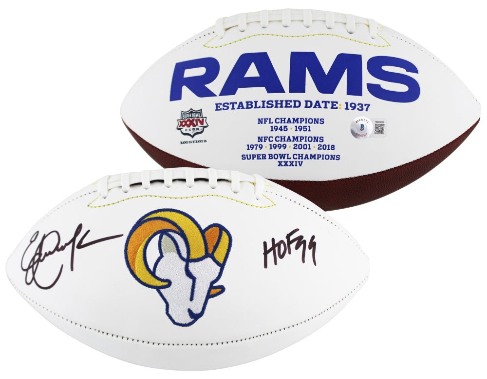 Eric Dickerson Signed Rams Logo Football Inscribed "HOF 99" (Beckett)