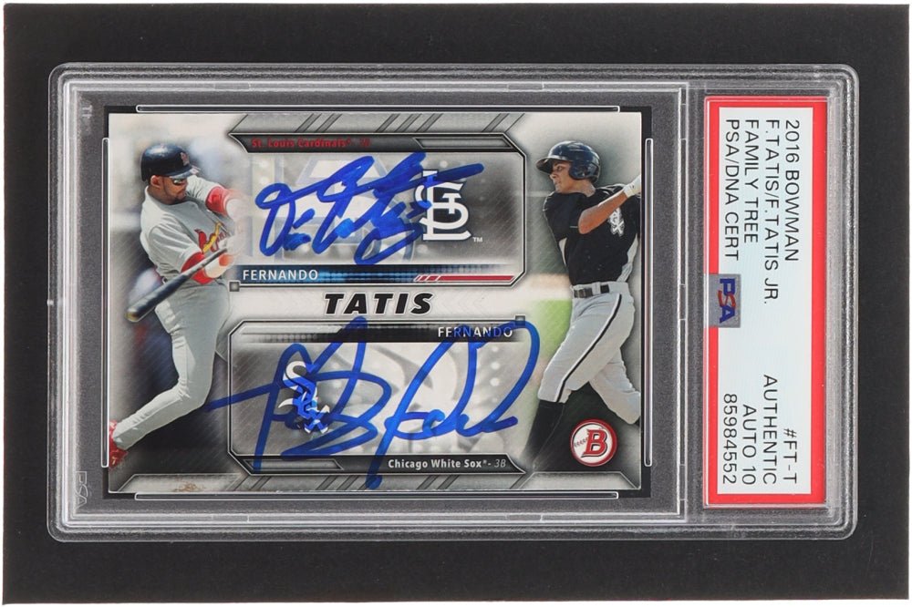 Fernando Tatis Jr. & Fernando Tatis Signed 2016 Bowman Family Tree #FTT RC (PSA | Autograph Grade 10)