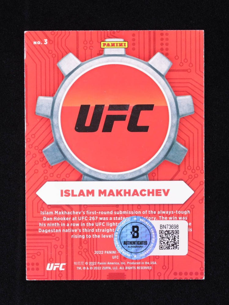 Islam Makhachev Signed 2022 Donruss UFC Craftsmen Press Proof Pink #3 (Beckett)