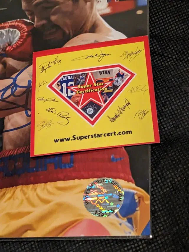 Manny Pacquiao, Floyd Mayweather Jr Signed 8x10 Photo with COA