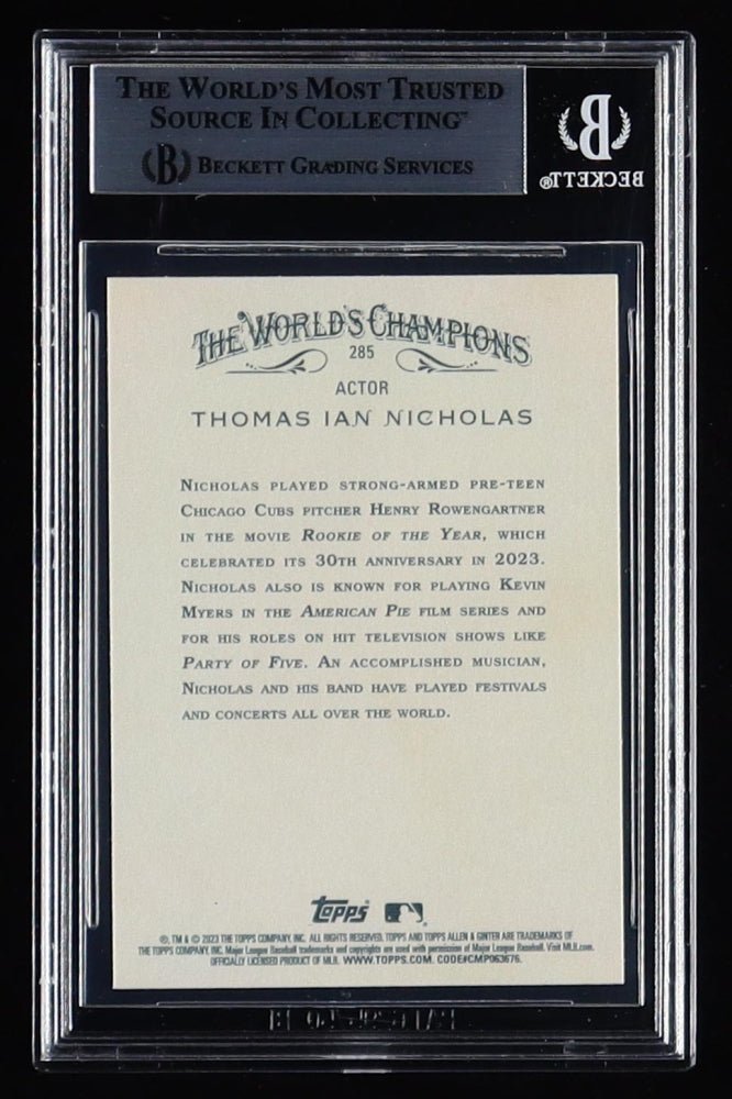 Thomas Ian Nicholas Signed 2023 Topps Allen & Ginter #285 RC Inscribed "Henry Rowengartner" (Beckett)