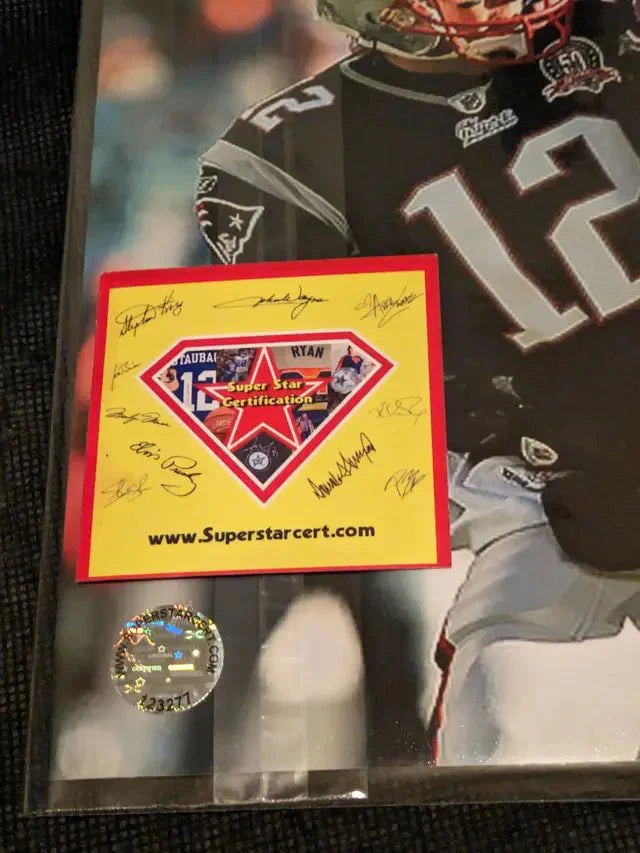 Tom Brady, Ray Lewis Signed 8x10 Photo Patriots Ravens with coa
