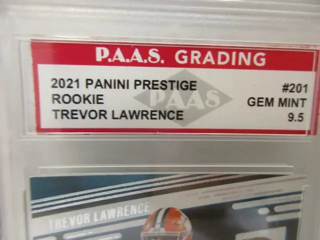 Trevor Lawrence Jaguars 2021 Panini Prestige ROOKIE #201 graded PAAS Gem Mint 9.5