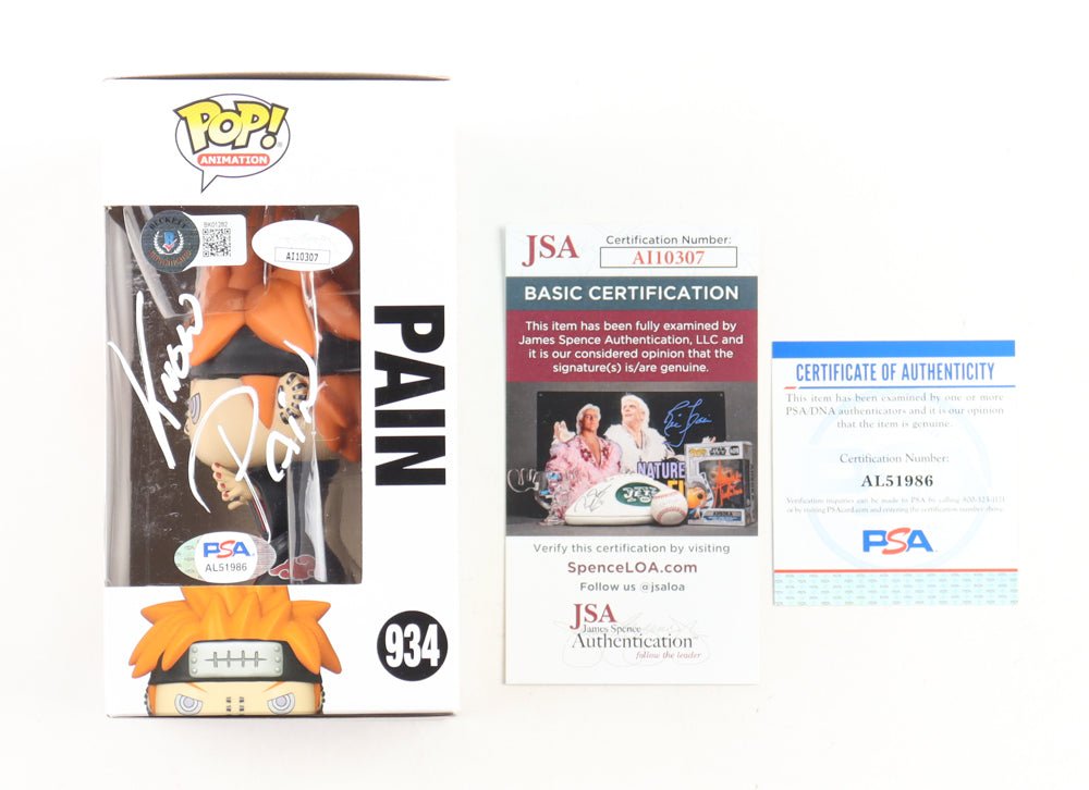 Troy Baker Signed "Naruto Shippuden" #934 Pain Funko Pop! Animation Vinyl Figure Inscribed "Know Pain" (PSA & JSA & Beckett)