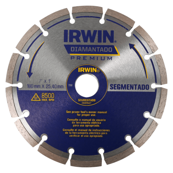 Diamond IRWIN 7" x 1" 180 mm x 25.4 mm Saw Blade