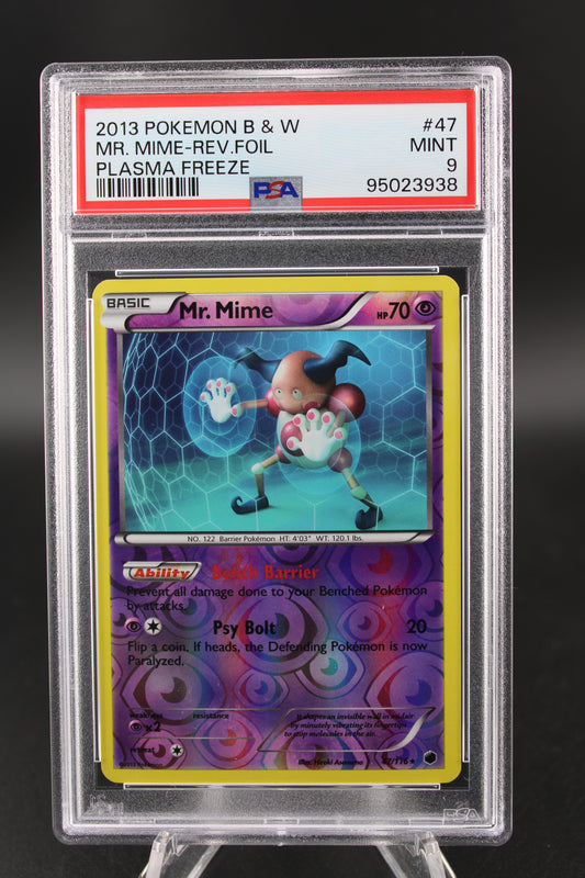 PSA 9 Mr. Mime Reverse Holo - Plasma Freeze