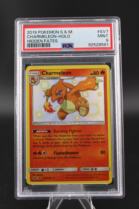 PSA 9 Charmeleon - Hidden Fates Shiny Vault #SV7