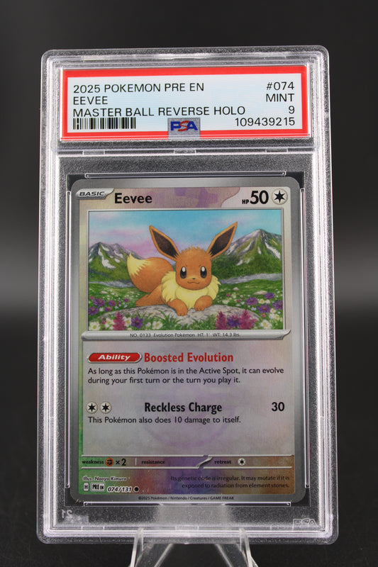 PSA 9 Eevee Master Ball Reverse Holo - Prismatic Evolutions
