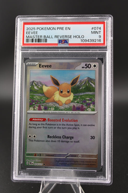 PSA 9 Eevee Master Ball Reverse Holo - Prismatic Evolutions