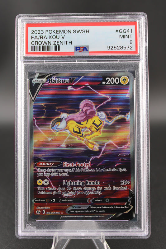 PSA 9 Raikou V Full Art - Crown Zenith
