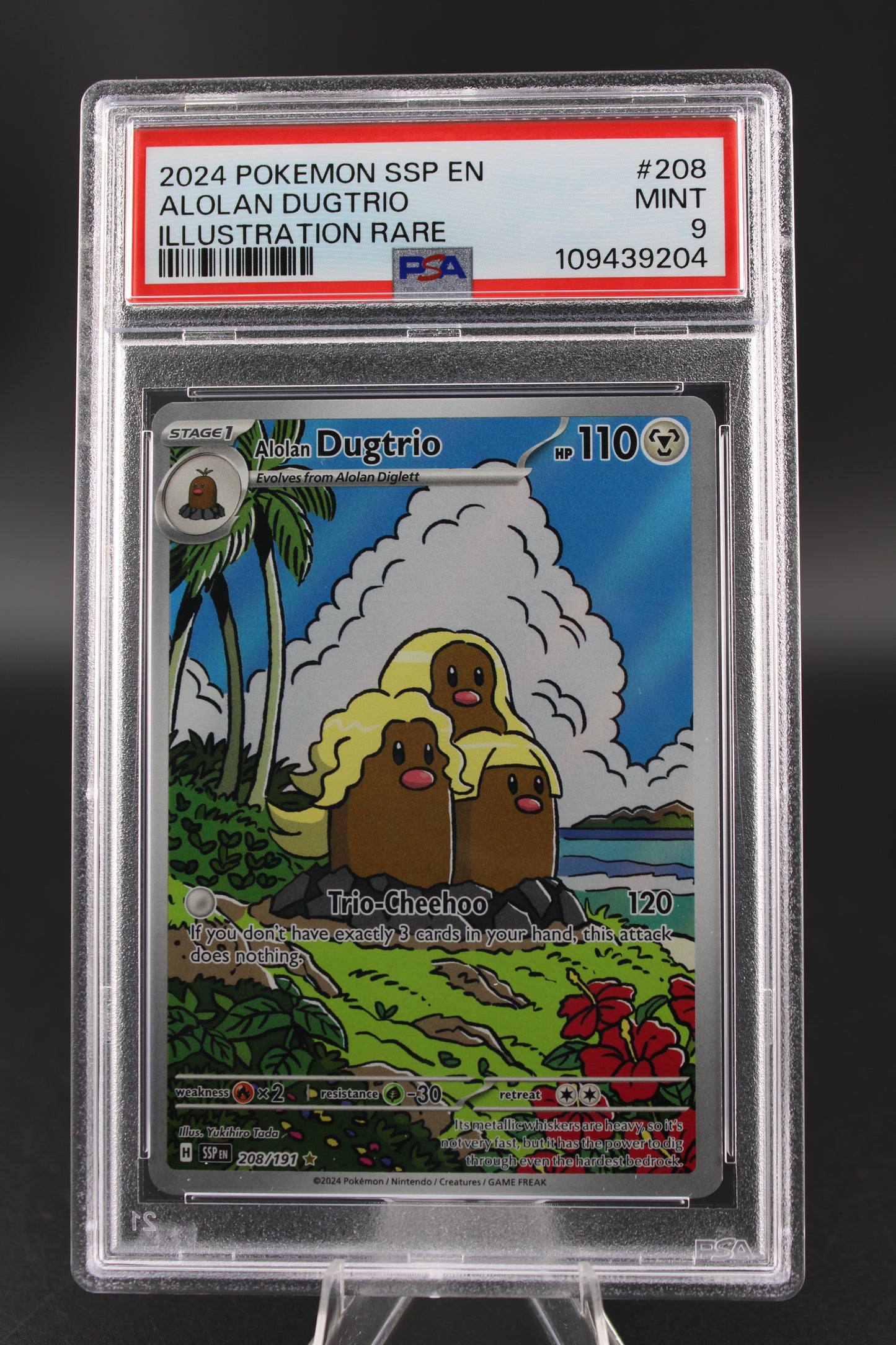 PSA 9 Alolan Dugtrio IR - Surging Sparks