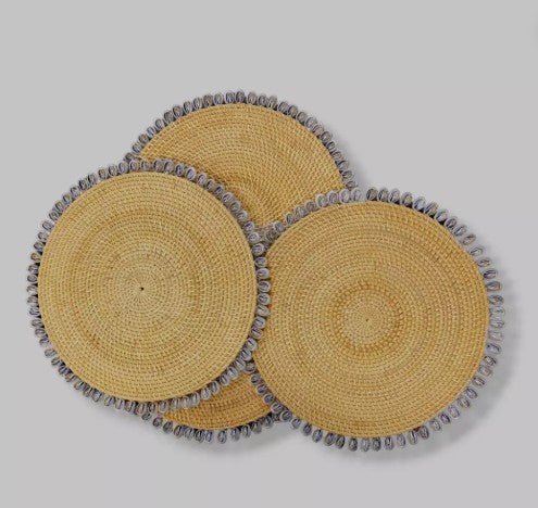 MODE LIVING SHELL PLACEMATS SET (YELLOW) SET OF 4
