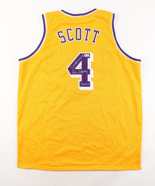 Byron Scott Signed Jersey Inscribed "3x NBA Champ" & "Showtime" (Beckett)