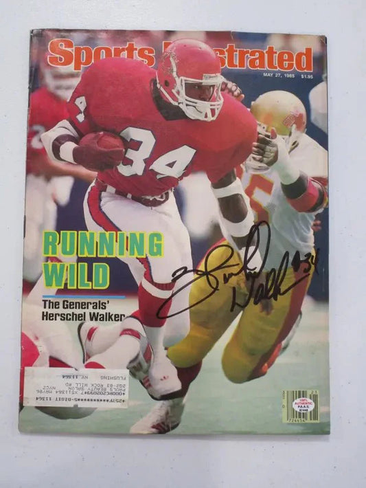 Hershel Walker of the Generals signed autographed magazine PAAS COA 448