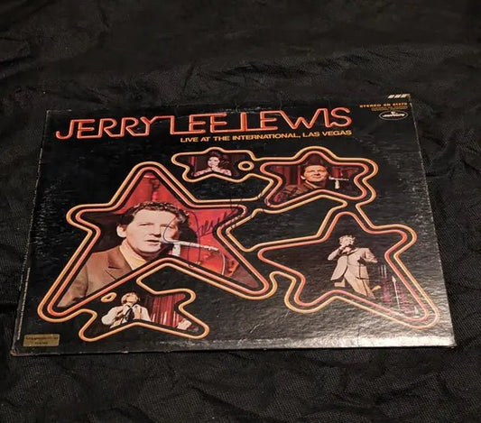 Jerry Lee Lewis autographed album "Live at the International, Las Vegas"  with coa 115160 with record