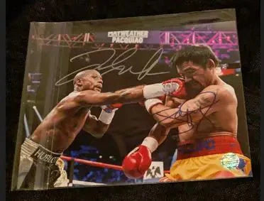 Manny Pacquiao, Floyd Mayweather Jr Signed 8x10 Photo with COA