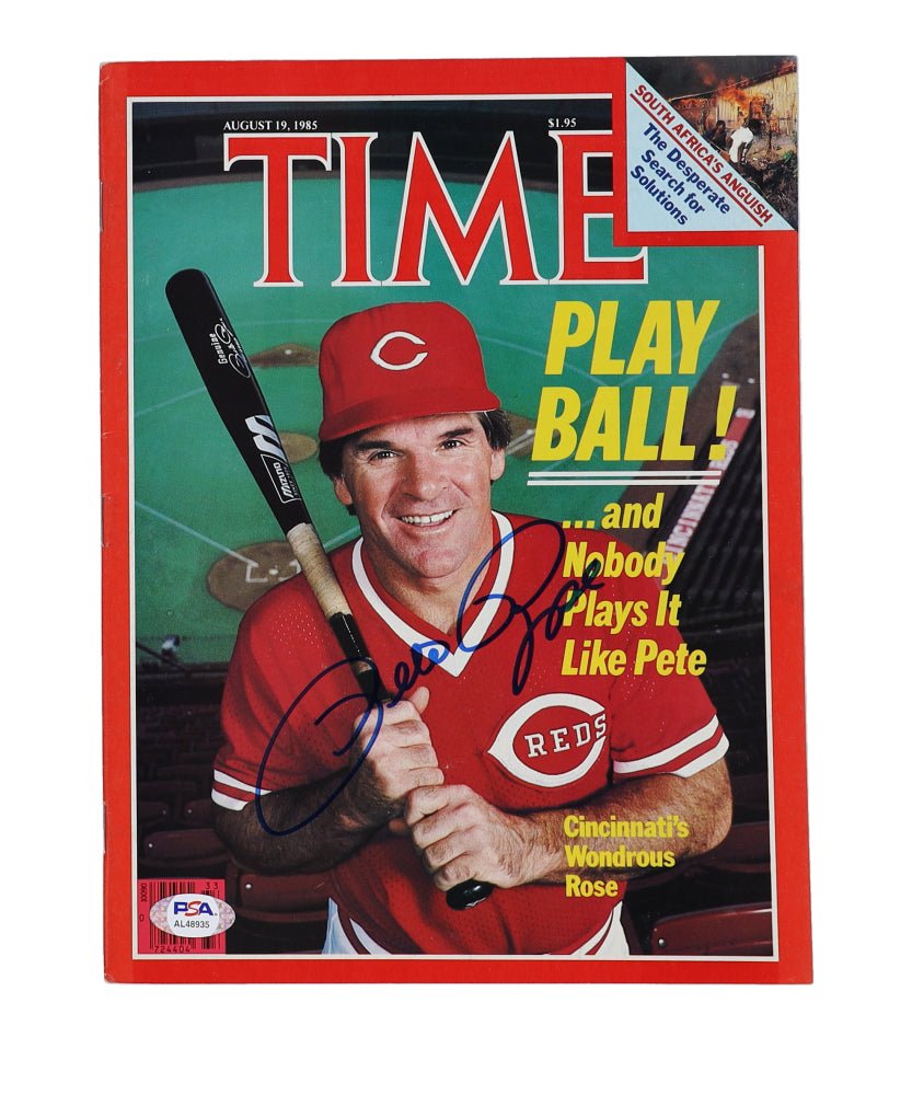 Pete Rose Signed "Time" Magazine (PSA)