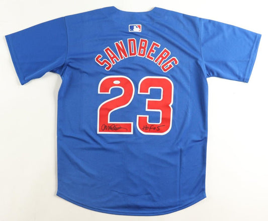 Ryne Sandberg Signed Cubs Jersey Inscribed "HOF 05" (JSA)