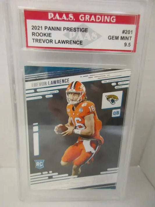 Trevor Lawrence Jaguars 2021 Panini Prestige ROOKIE #201 graded PAAS Gem Mint 9.5